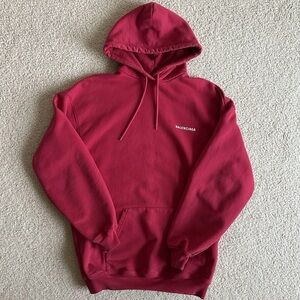 Balenciaga Red Logo Hoodie Oversized Fit XS UNISEX
